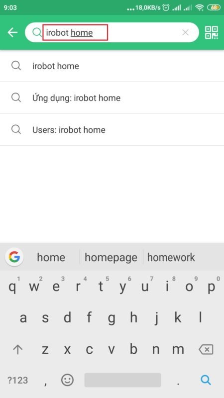 cách cập nhật ứng dụng iRobot Home trên android