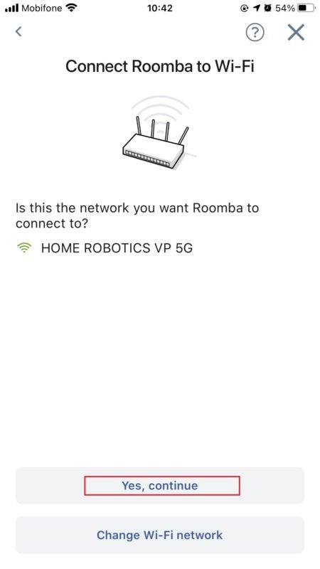 kết nối robot hút bụi trên điện thoại