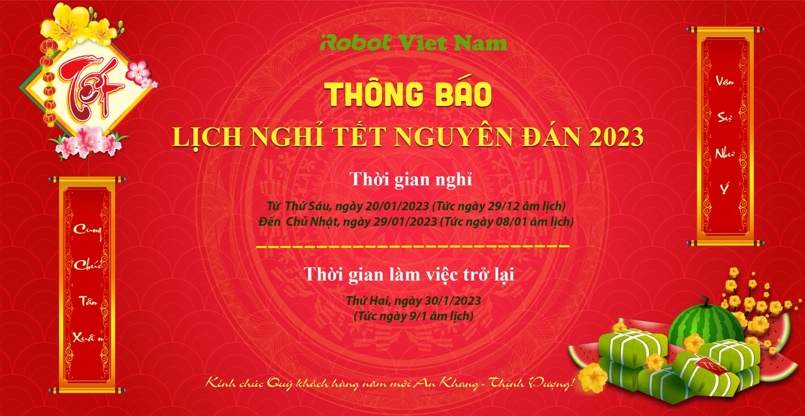 lịch nghỉ tết nguyên đán 2023